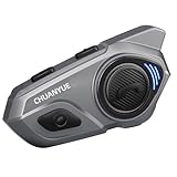 CHUANYUE X2 Motorrad Bluetooth Headset, Helm Kommunikationssystem für 2 bis zu 4 Personen in Reichweite von 1200m, Motorradhelm Gegensprechanlage mit HiFi/Musik Teilen/FM/Sprachassistent, Einzelpack