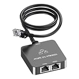Uzifhdhi LAN Splitter 1 auf 2 mit Ethernet Kabel, Gigabit LAN Switch 2 Port 1000Mbps Ethernet Splitter für Computer, TV, Hub, Switch, Router, Set-Top Box,et. Grau