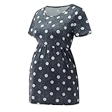 Bluse, Umstands-Top, Hemd, Ärmel, Damen-T-Shirt, lässig, Punkte, kurze Tunika, Schwangerschafts-Druck, Schwangerschaftsbluse, Weihnachten, Umstands-Shirt, Baby, grau, L