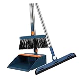 COLLBATH Faltbares Besen Kehrschaufel Set Stehendes Indoor reinigungsset mit Drehbarem Besen und Platzsparender Aufbewahrung für Haushalt und Büro