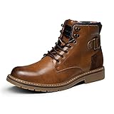 Bruno Marc Herren Motorrad Stiefel Schnürstiefel Boots Klassische Chukka Boots Freizeitschuhe BRAUN SBBO2215M-E Größe 44 (EUR)