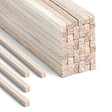 Winter Shore Quadratische Holzleisten zum Basteln [150er-Pack] - Unlackiertes Balsaholz für Maßstabsgetreue Modelle, Deko - Holz zum Basteln, DIY-Kunstbedarf & Projektmaterialien - 3 x 3 x 305 mm