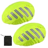 2x Fahrradhelm regenschutz, Helm Regenschutz Fahrradhelm Regenüberzug, Helmschutz Regen Fahrradhelm überzug Reflektierend, Regenschutz für Fahrradhelm, Universal Wasserfester Helmüberzug Regenhülle