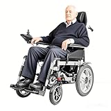 Elektrischer Rollstuhl mit verstellbarer Rückenlehne, 90° und 160° einstellbar, Schwarz