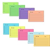 450 Blatt Selbstklebende Klebezettel, 9 Packung To Do Liste HaftnotizenNotizblock, Sticky Notes, Bunt Linierte Sticky Notes, Notizzettel Notizblock, für BüRo Zuhause Schule Sitzung Haftnotizen(10*7cm)