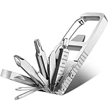 Uadme Multitool Werkzeug, 12 in 1 Multitool Schlüsselanhänger Klein Tools, Multifunktionsmesser Edelstahl Outdoor Schraubendreher Bit, Tragbares Taschenwerkzeug, Geschenke für Männer