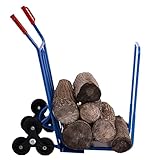 TRESTLES Profi Sackkarre Sackkarren Treppensteiger Vollgummireifen für Holztransport Brennholz Holz S101PHS Kaminholzwagen Brennholzwagen Holztransporter als Treppensteiger mit Sternräder