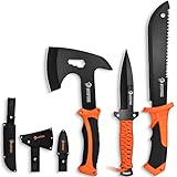 Nedfoss Outdoor Messer Outdoor Axt Camping Messer Camping Beil Gürtelmesser Camping Axt Outdoor Survival Set Camping Messer Set,Camping Axt Outdoor Messer Set, Feststehend Jagdmesser Survival Messer