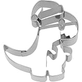Birkmann, Keks - Ausstechform/Plätzchenform mit Innenprägung WEIHNACHTS - DINOSAURIER (8 cm/Edelstahl - Rostfrei)