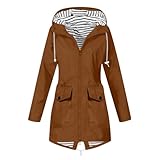 Gubsssl Outdoorjacke Damen Softshelljacke Wanderjacke Herbstjacke Lang Kapuzenjacke Sportjacke Parka Große Größen Jacke Sweatjacke Freizeit Übergangsjacke Oberteile Frauen Hoodie Angebote Kaffee L