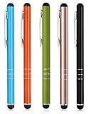 Eingabestift 5 Stück i-Pad Stift Stylus Pen i-Pad Pencil für iPhone Samsung Galaxy Xiaomi Redmi Google Pixel Motorola Nothing Phone Tablets und Alle Touchscreen, Blau, Orange, Grün, Gold, Schwarz