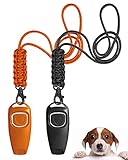 TODREMOU Hundepfeife Rütter Rückruf-Hundepfeifen Hochfrequenz Hunde Pfeifen Pfeife Hund Hundepfeiffe Pfeife Klicker Hundeklicker Set Clicker Hundetraining(orange+schwarz)