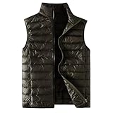 Arbeitsweste Herren Gesteppte Weste Herren Outdoor Jacken Casual Solid Black Jacket Trend Winter Down Zip Up Jacket Waistcoat Slim Fit Black Puffer Vest Herren Winterjacken