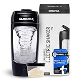 STARKFELD Elektrischer Shaker V2 – Automatischer Protein Mixer für perfekte cremige Eiweiß Shakes, Fitness-Boost für unterwegs mit USB-C und Akku (Schwarz)