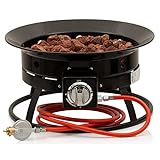 BBQ-Toro Gas Feuerstelle mit Lavasteinen | Ø 48 cm - 12 kW | Outdoor Feuerstelle Gas, Feuerschale Camping, Gartenfeuerschale, Gas Fire Pit Outdoor | Feuerschalen für den Garten, Terrasse, Camping