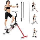 YOLEO Stair Stepper für Zuhause, Klappbarer Stepper mit 3 Trainingsmodi, Compact Folding Cardio Übung Climber Maschine mit Skisimulation & XXL-Trittflächen, 90% Vormontiert Stairmaster mit Haltegriff
