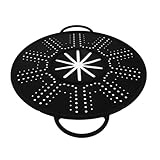 LIFKOME Silikon Spritzschutz mit Seitengriffen Hitzebeständige Anti-öl-Spritz-Abdeckung Multifunktionale Kochmatte und Abkühlunterlage Fettfang-Schutz für Pfannen Kompakt und Einfach Zu