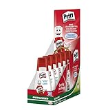 Pritt Bastelkleber, transparent trocknender Alleskleber für Zuhause, Schule oder Büro, weißer Bastelkleber für Kinder, 6-er Pack (6x100g)