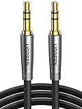 UGREEN 3,5mm Klinke auf Klinke Aux Kabel Stereo Audio Klinkenkabel für Autoradio, Kopfhörer, Galaxy A/M Serien, Redme Note Serie, PC, Tablets, Lautsprecher, MP3/ MP4 Player usw. (1m)