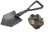 BW Klappspaten EXTRA STABIL mit Nylon-Tasche Oliv, vglb. Bundeswehr/US Army Militär Schaufel/Feldspaten/Spaten aus Metall Stahl - Ideal für Outdoor, Camping, Survival. Original Inet-Trades