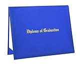 graduationservice glatter Bezug Diplom mit Gold bedruckt 'Diplom der Graduation' 8 1/5,1 x 27,9 cm, königsblau