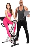 Miweba Sports Indoor Xycling X-Bike MX-100 | App Steuerung - 3 Kg Schwungmasse - Traglast 100.0 Kg - Fitness Heimtrainer Fahrrad - Klappbar - 8 Widerstandsstufen - Faltbares Fitnessbike (Schwarz Weiß)