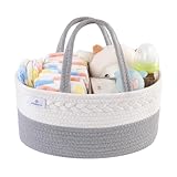 Philorn Baby Windel Caddy Organizer, Baby Organizer Korb mit Wechselbaren Fächern, Multifunktionale Baby Windel Organizer, Tragbarer Aufbewahrungskorb für Windeln, Babyparty-Geschenk