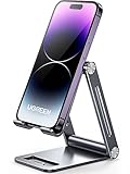 UGREEN Handy Ständer Verstellbar Aluminium Handyständer für Tisch Handyhalterung Handyhalter Schreibtisch kompatibel mit iPhone 14 13 Pro Max, Galaxy S23 Ultra S23+ S23, Huawei bis 7,9 Zoll (Grau)