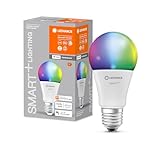 LEDVANCE E27 LED Lampe, Smart Home Wifi Leuchtmittel mit 9 W (806Lumen) ersetzt 60 W Glühbirne, dimmbar, RGBW Lichtfarbe (2700-6500K), kompatibel mit Alexa, google oder App, Lampen im 1er-Pack