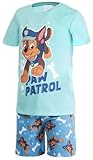 Brandsseller Jungen Schlafanzug Pyjama Freizeitanzug Set mit Motiven im Stil von Paw Patrol - Shirt und Short 98/104