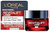 L'Oréal Paris Anti-Aging Tagescreme mit Dreichfachpower für Frauen: mildert Falten, mit Pro-Retinol, Hyaluronsäure & Vitamin C – Revitalift Laser, Straffende Feuchtigkeitspflege, 1x 50ml