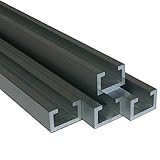 Alu C-Profil silber eloxiert oder gold eloxiert 11 x 17 x 4,5 x 2 mm für M8 Schraube oder Mutter (1, silber eloxiert EV1, 150 cm)