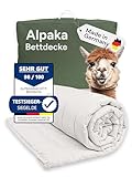 Alpakanacht Alpaka Bettdecke Winter - Bettdecke 135x200 cm, Alpaka Decke, Winterdecke, warm, 1.400g Füllung, nachhaltige Schlafdecke mit Alpaka Wolle, Steppbett gegen Frieren, Made in Germany …