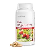 Sanct Bernhard Bio-Hagebutten-Kapseln | 500 mg Hagebuttenpulver pro Kapsel | aus kontrolliert biologischem Anbau | 240 Kapseln