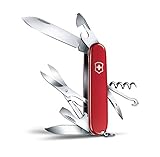 VICTORINOX Schweizer Taschenmesser Climber, 14 Funktionen, Swiss Made, Multitool inkl. Schere, Klinge, Dosenöffner, Korkenzieher, Schraubendreher, Rot