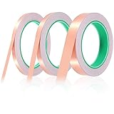 tao pipe 3 Rollen Kupferband Selbstklebend, 6/10/20mm x 20m Kupferfolie Klebeband Leitfähig Copper Foil Tape, Kupferfolienband für EMI Abschirmung Schneckenschutz Elektro Reparatur Löten Basteln