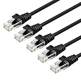 Cat6 Ethernet-Kabel, 5 Stück, 1 m, 24 AWG CAT 6 UTP Kabel, LAN-Kabel mit RJ45-Stecker, High-Speed 10 Gbit/s Internet-Netzwerkkabel für Router/Drucker/Desktop/Modem/Switch/Smart-TV/TV-Box und mehr