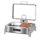 9L Elektrische Chafing Dish Buffet Heater, Edelstahl Chafing Dish Buffet Set, Chafing Dish Buffet Set, Topf verdickte Kombinationsstruktur, Große Kapazität Lebensmittel Warmhalte-Topf | Edelstahl