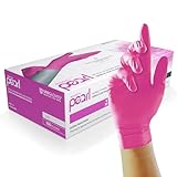 UNIGLOVES - Magenta PEARL® Passgenaue Einweghandschuhe aus Nitril | Lebensmittelecht, puderfrei & latexfrei | hohe Festigkeit & Haltbarkeit | 100 Stück | Einmalhandschuh M