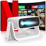 Wielio 2025 Neuer Upgraded Full HD 1080P Beamer, 20000 Lumens, 4K Unterstützung, Android 11, WiFi 6＆ Bluetooth 5.2, automatische Trapezkorrektur, 120° schwenkbarer Heimkino Beamer