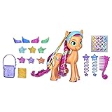 My Little Pony: A New Generation Regenbogenmähne Sunny Starscout – Ponyfigur (15 cm), Regenbogen-Zopf und 17 Accessoires