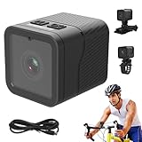 NAVESO Fahrrad Lenker Kamera Set, WiFi Action Cam mit Mikrofon, Ultra HD 1080P Sportkamera mit 120° Weitwinkel, Helm ActionKamera, wasserdichte Fahrrad Kamera für Helm und Fahrrad (Schwarz)