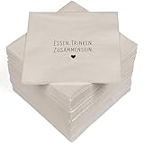 HEKU 100 Servietten, 3-lagig, 33x33cm, Essen Trinken Zusammensein I Saugstark und praktisch verpackt I Breite Auswahl I Ideal für besondere Anlässe