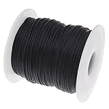 My-Bead Wachsschnur Baumwollschnur gewachst 90m x 1mm Schwarz Schmuck Handwerk Makramee Perlenschnur Knoten basteln Armbänder Ketten DIY