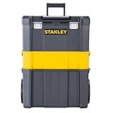 STANLEY Werkzeugkoffer leer WerkzeugkastenEssential Rollende Werkstatt (Belastbarkeit bis zu 20 kg, Metallverschlüsse, Organizer für Kleinteile im Deckel) STST1-80151