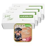 Lecker.Pet® | 44 x 150 g Gino's Feine Paté Reich an Rind Hunde Nassfutter | Hochwertiges Hundefutter | Natürlich & ohne Zuckerzusätze | Reich an Proteinen & Mineralien | Getreidefrei & Glutenfrei
