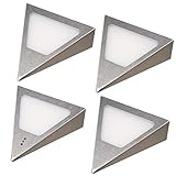 kalb | LED Unterbauleuchten Dreieck mit Sensor - Dimmer Einbaustrahler Einbauspot Edelstahl gebürstet, Auswahl:4er Set warmweiss