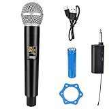 SPORWAY Drahtloses Mikrofon, UHF Handheld Mikrofon Kabellos mit wiederaufladbarem Empfänger, USB Handmikrofon Drahtloses Mikrofon für Karaoke-Maschine, Gesang, Hochzeit, DJ, Ansprache