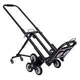 Faltbares Treppenkarre 150kg Treppenwagen Einstellbares(73-114.5cm) Treppensteiger mit 8 Rädern,2 Ersatzreifen und Seil,Anti-Rutsch Treppenlift Treppensteiger-Sackkarre
