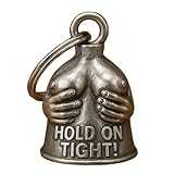 Lustiger Motorrad-Schutzglocke, 'Hold On Tight', unhöflicher Glocken-Anhänger für Biker, Fahrglocken, Schlüsselanhänger, Gag-Geschenk für Fahrer und Motorrad-Enthusiasten